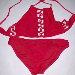 Girls two-piece bathing suit.